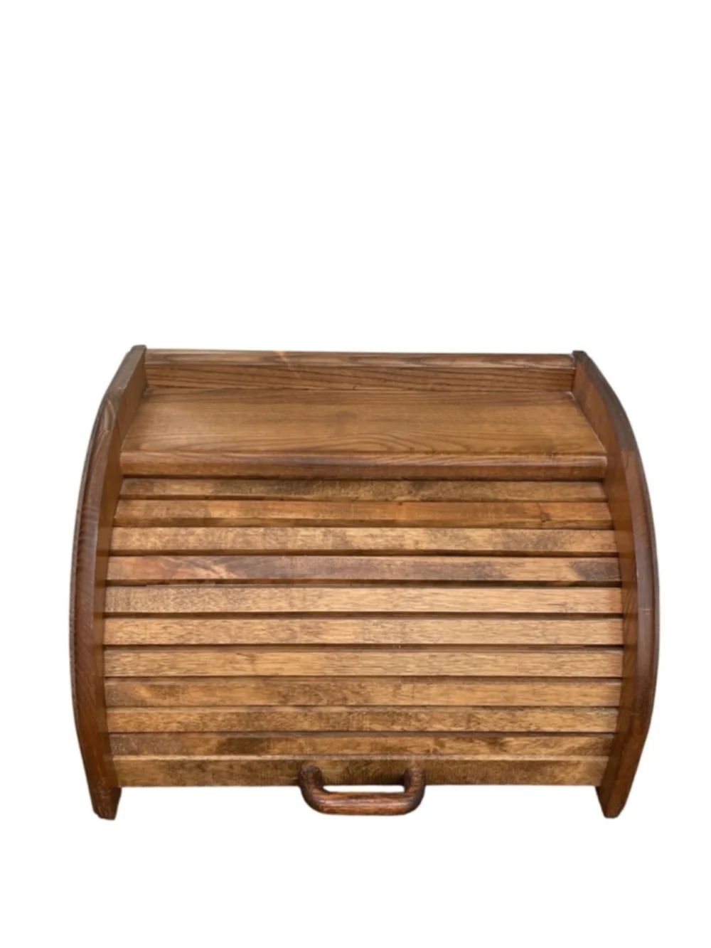Cornwall Vintage Handcrafted Wooden Roll-Top Bread Box Brown